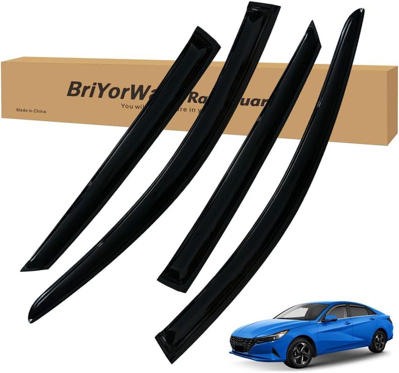 BriYorWay Vent Shades Rain Guards for Hyundai Elantra Sedan 2021 2022 2023 2024 2025 Accessories, for Hyundai Elantra Sedan Window Deflectors Window Visors - Image 1